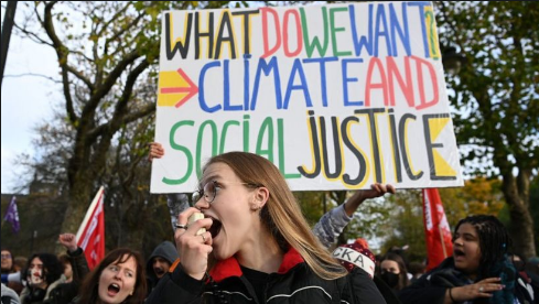 Notice the conflation of "climate" and "social" justice