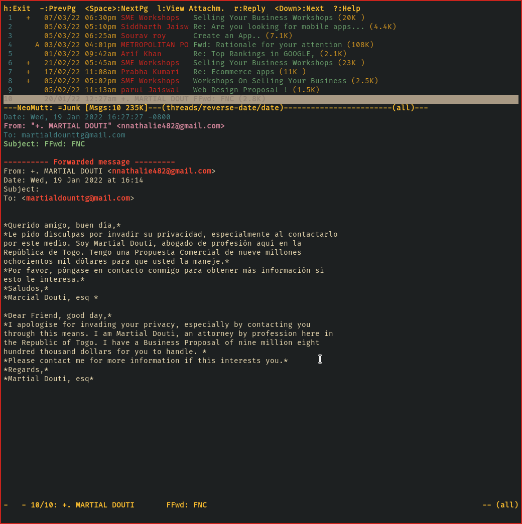 Great email from a Spanish prince this time?