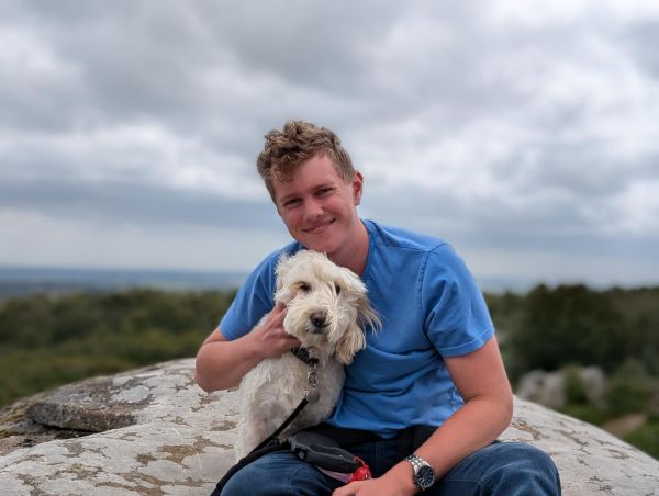 Me and Daisy the Cockapoo at Brimham Rocks